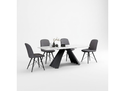 Design jadalnia Grupa Tabela + 4 Krzesła Siedziba Podkładka Ustawić stoły Lehn Krzesło