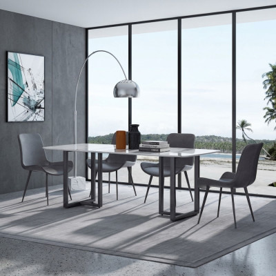 Design jadalnia Grupa Tabela + 4 Krzesła Siedziba Podkładka Deko Ustawić stoły