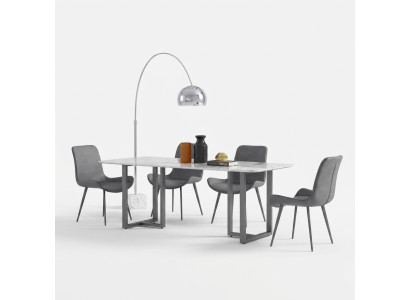 Design jadalnia Grupa Tabela + 4 Krzesła Siedziba Podkładka Deko Ustawić stoły