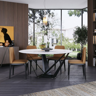 Design Okrągły Tabela 4x Fotel Krzesła Ess Pokój Podkładka Siedziba Okrągłe stoły