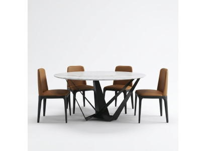 Design Okrągły Tabela 4x Fotel Krzesła Ess Pokój Podkładka Siedziba Okrągłe stoły