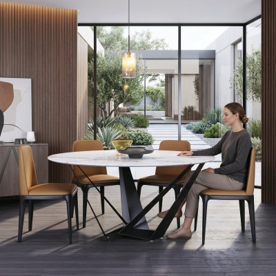 Okrągły Luksusowy Stół obiadowy Designerskie Stoły Konferencyjne 130cm Okrągłe stoły