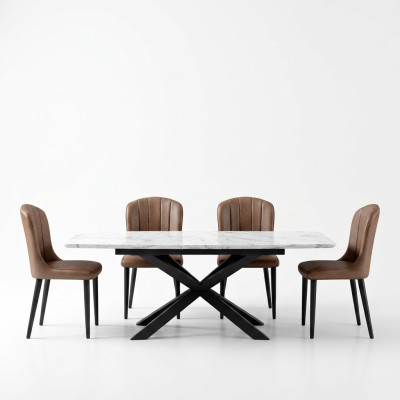 jadalnia Design Meble grupa krzeseł Tabela + 4 oparcie Krzesza 5 szt. ustawić