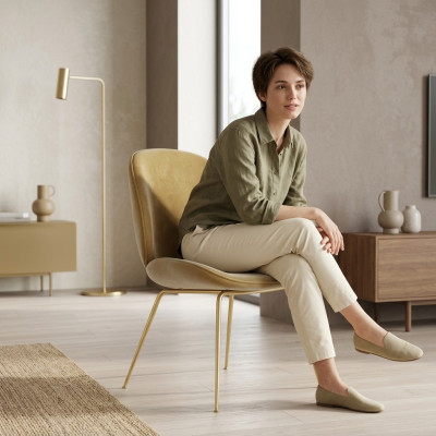 Krzesło 1x Podkładka Luxury Design Designer Krzesła Siedziba Lehn Office jadalnia