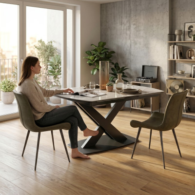 Design jadalnia Grupa Tabela + 2 Krzesła Siedziba Podkładka Ustawić stoły Lehn