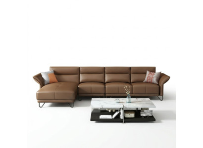 Włoski design Skóra Sofa Style Meble stolik kawowy Siedziba Podkładka Narożnik Ustawić
