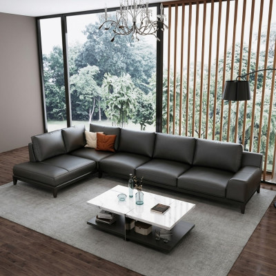 Designerska skórzana sofa Narożnikowa kanapa Podkładka Narożnik Kanapa Siedziba Narożnik L Form Deko Ustawić