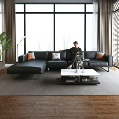 Nowoczesny zestaw sof narożny L Shape Podkładka Siedziba Narożnik Couch Skórzana Sofa Sofy