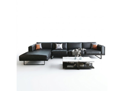Nowoczesny zestaw sof narożny L Shape Podkładka Siedziba Narożnik Couch Skórzana Sofa Sofy