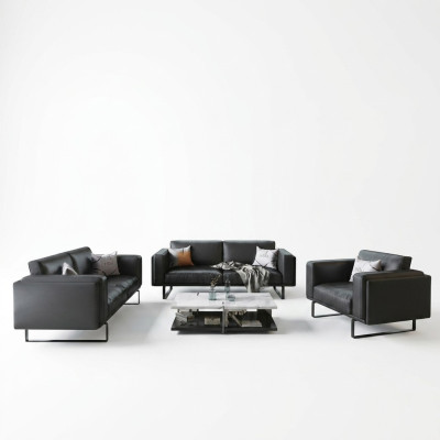 Luksusowe Meble Biurowe Sofa Skóra Kanapa Ustawić 3+2+1 + stolik kawowy 4-częściowy
