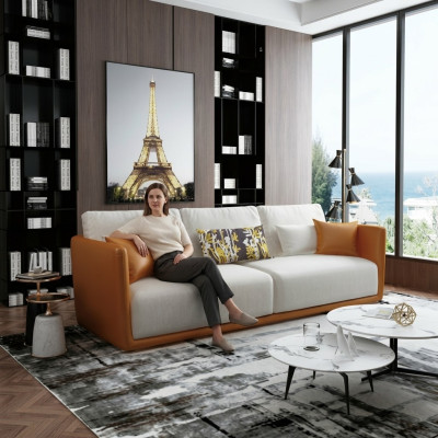 Sofa 4 miejsce do siedzenia z stolikiem kawowym Duża kanapa XXL Sofy Kanapy Salon