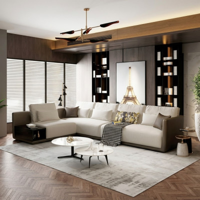 Designerska skórzana sofa Narożnikowa kanapa Podkładka Narożnik Kanapa Siedziba Narożnik Deko L kształt Ustaw