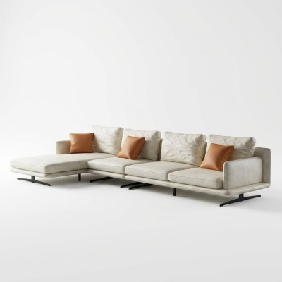 Designerska skórzana sofa Narożnikowa kanapa Podkładka Narożnik Kanapa Siedziba Deko Narożnik L kształt Ustaw