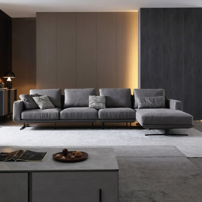 Designerska skórzana sofa Narożnikowa kanapa Podkładka Narożnik Kanapa Deko Siedziba Narożnik L kształt Ustaw