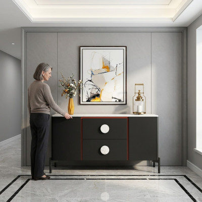 Projektant włoski Kredens Kredens Szafa Półka Metal Luxury Living