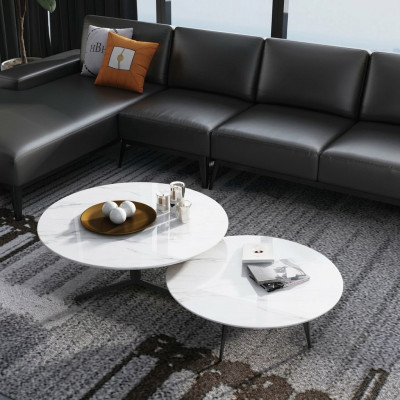 Okrągłe Zestaw 2x stolik kawowy Stolik dekoracyjny, designerski salon