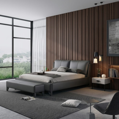 Deco łóżko Podkładka Design Luksusowe podwójne łóżko hotelowe Sleep Pokój Skóra