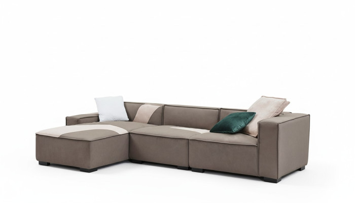 Narożnikowa kanapa Żywy krajobraz Sofa Couch L Shape Podkładka Couchen Skóra Design Włochy