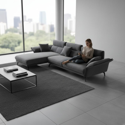 Sofa Materiał L-Shape Couch Żywy krajobraz Narożnikowa kanapa Ustawić Modern Design Couches