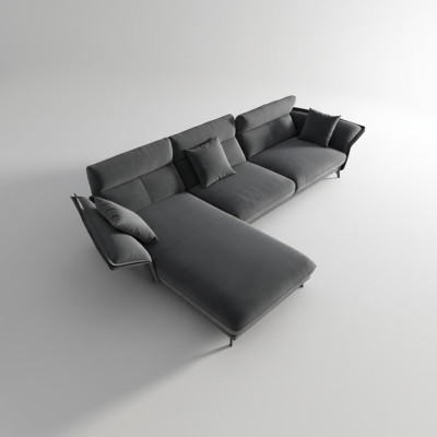 Sofa Materiał L-Shape Couch Żywy krajobraz Narożnikowa kanapa Ustawić Modern Design Couches