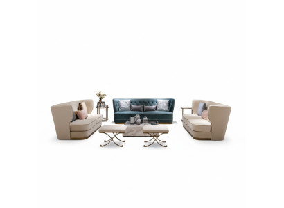 Zestaw sofowy Sofa w stylu włoskim Kompletny zestaw 3+2+2 miejsce do siedzenia Obcios