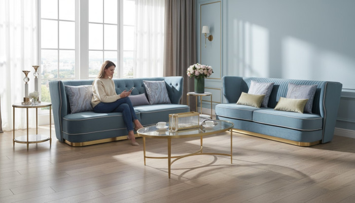Design Luxury Couch 3 miejsce do siedzenia Podkładka Sofa - Meble do salonu w stylu włoskim