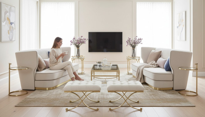 Sofa 2 miejsce do siedzenia Luksusowa Designerska Kanapa Nowa Sofa Luksusowe Sofy Tapicerowane Dwumiejscowe Nowość
