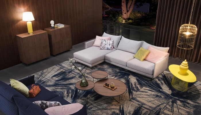 Narożnikowa kanapa Materiał w kształcie litery L Podkładka Siedziba Sofa Włókienniczy Narożnik Włoski Design Nowość