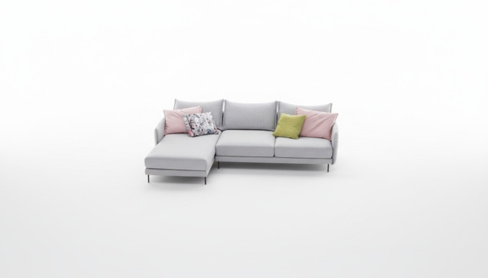 Narożnikowa kanapa Materiał w kształcie litery L Podkładka Siedziba Sofa Włókienniczy Narożnik Włoski Design Nowość