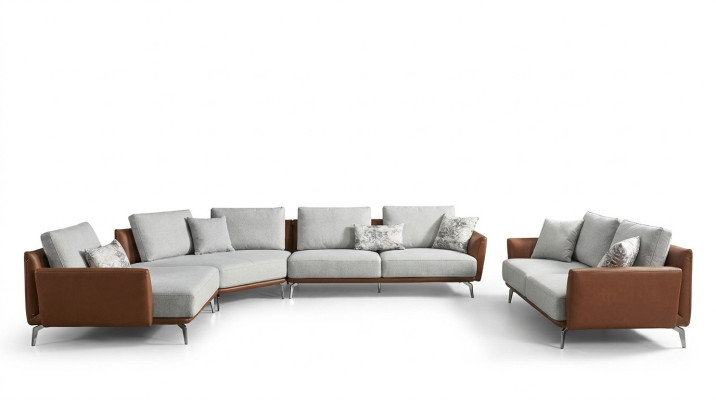 Narożnikowa kanapa Żywy krajobraz Sofa Kanapa L Shape Podkładka Kanapy Design Ustawić Skóra