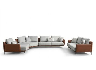 Narożnikowa kanapa Żywy krajobraz Sofa Kanapa L Shape Podkładka Kanapy Design Ustawić Skóra