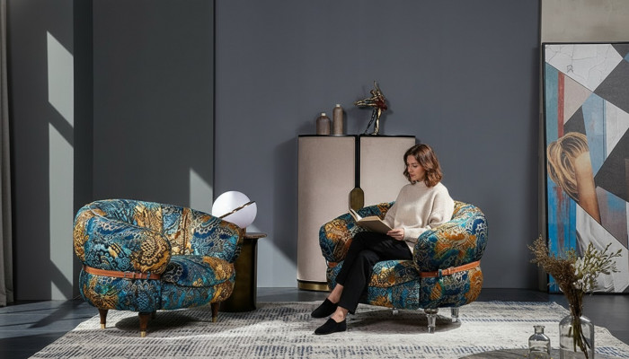 Fotel Club Lounge Designerska Sofa TV Krzesło Krzesła Podkładka Siedziba Meble Włókiennicze