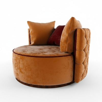 Okrągłe Fotel Chesterfield Club Okrągły Sofa Kanapa Okrągły Relaks Krzesła Podkładka Krzesło