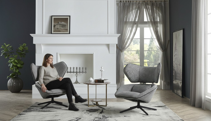 Lounge Luxury TV Club Podkładka miejsce siedzące Design Fotel Couch Sofa Relaks Materiał