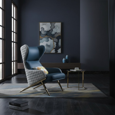 Fotel Design Couch Sofa Relaks Skóra Lounge Club Podkładka miejsce siedzące Luxury Turkis Nowość