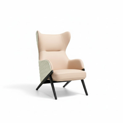 Fotel Design Couch Sofa miejsce do siedzenia Luksusowa Beżowa Nowa Podkładka Relaks Skóra Lounge Club