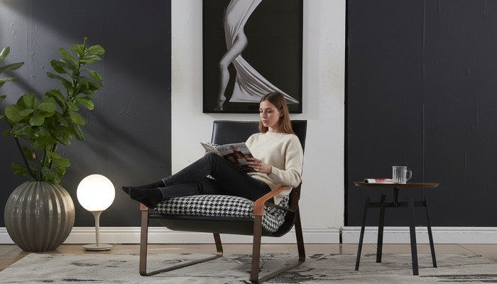 Fotel Design Couch Sofa Relaks Skóra Lounge Club Podkładka miejsce siedzące Luxury TV