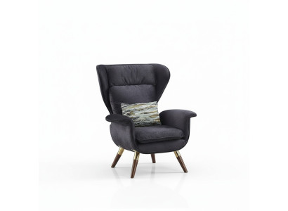 Fotel Design Couch Sofa miejsce do siedzenia Luxury Ears Siedziba Relaks Skóra Lounge Club Podkładka