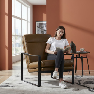Fotel Design Couch Sofa Relaks Skóra Lounge Luxury TV Club Podkładka miejsce siedzące