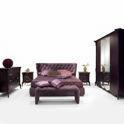 Sypialnia Włoski zestaw mebli Luxury Chesterfield 6-częściowy. Solidne drewno