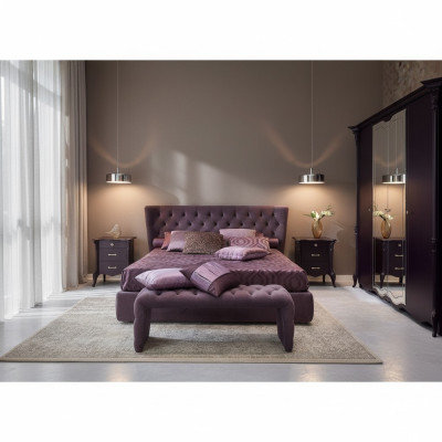 Łóżko Podkładka Design Luxury Double Hotel bed Sleep Pokój Luxury Purple