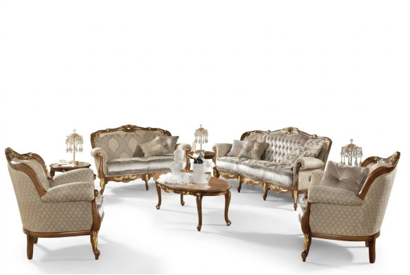 Rokoko Włochy Sofa Ustawić Grupa Classic Siedziba Obcios Solidne drewno