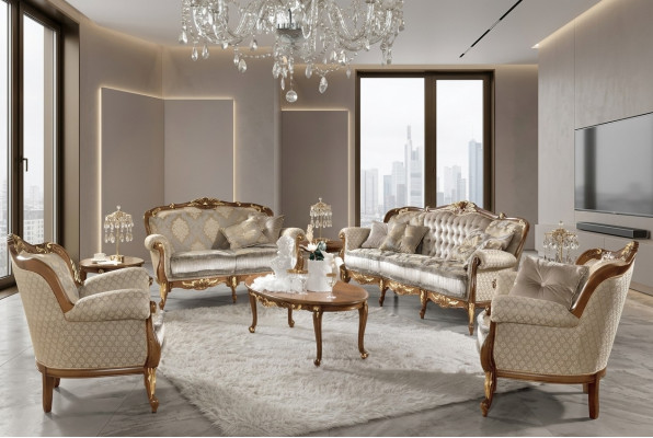 Włoskie Meble Sofa Ustawić Grupa Classic Siedziba Solidne drewno