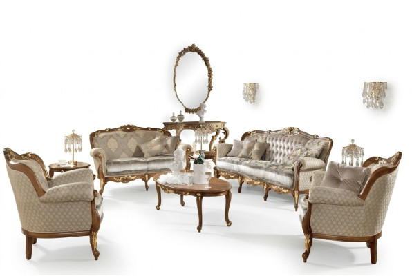 Włoskie Meble Sofa Ustawić Grupa Classic Siedziba Solidne drewno