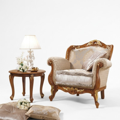 Włókienniczy Fotel 1 miejsce siedzące Sofa Podkładka Sofy Design Luksusowy Klasyczny Barok Rokoko