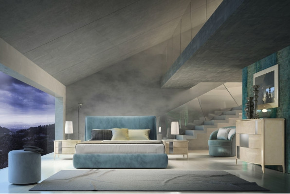 Designerskie łóżko Podkładka Design Luksusowe podwójne łóżko hotelowe Sleep Pokój