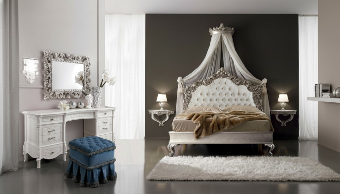 Łóżko + 2x Stolik nocny 3 szt. Sypialnia Scenografia Nowoczesny Luksus Chesterfield
