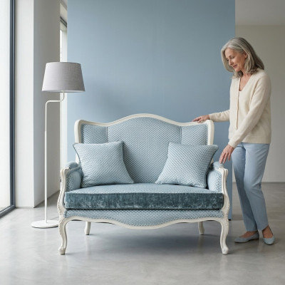 Kanapa Włókienniczy Materiał Sofa Noble Design Designer 2 miejsce do siedzenia Meble Classic Meble