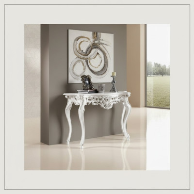 Designerska konsola Luxury Konsole stołowe stoły Drewno Design Silver Classic Nowe