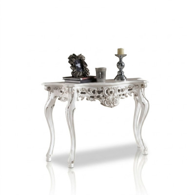 Designerska konsola Luxury Konsole stołowe stoły Drewno Design Silver Classic Nowe